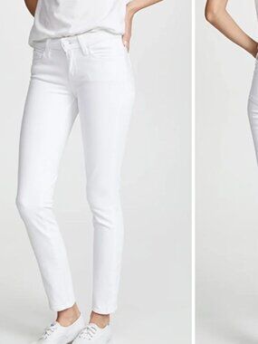 PAIGE White Skinny Jeans Crisp Clean Stretch Denim